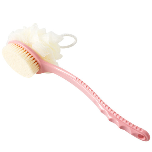 T soft hair long handle bath flower two-in-one bath brush household bath artifact bath ball double-sided plastic bath brush
