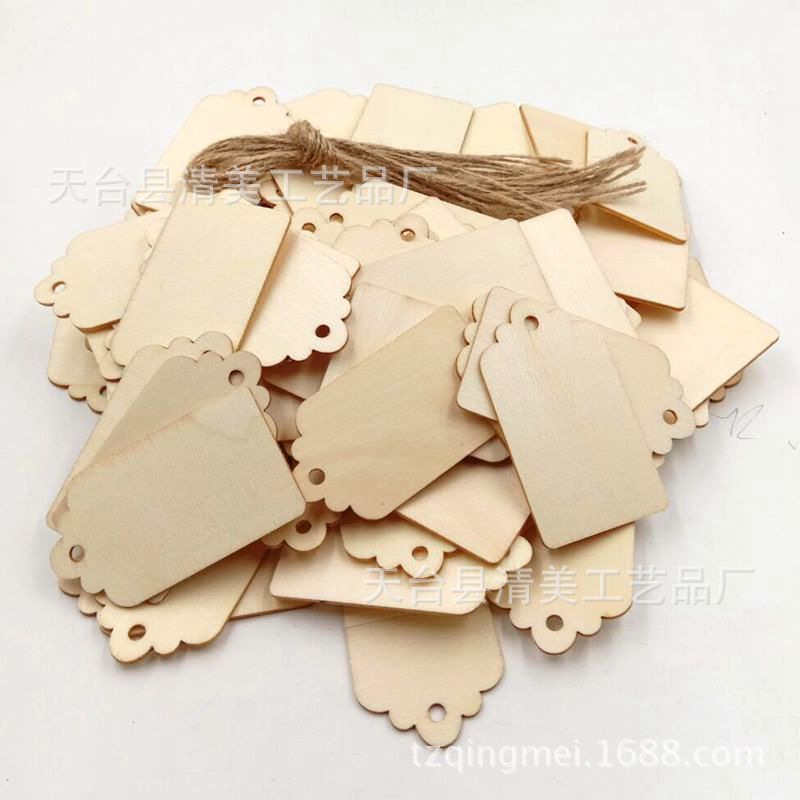 Tablero de flores de madera de bricolaje Tablero de madera de troncos con 10 cuerdas de cáñamo 100 piezas por paquete