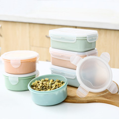 New Round Nordic Color Food Storage Box, Kitchen Refrigerator Square Thick Plastic Sealed Bento Box Meal Container Wholesale