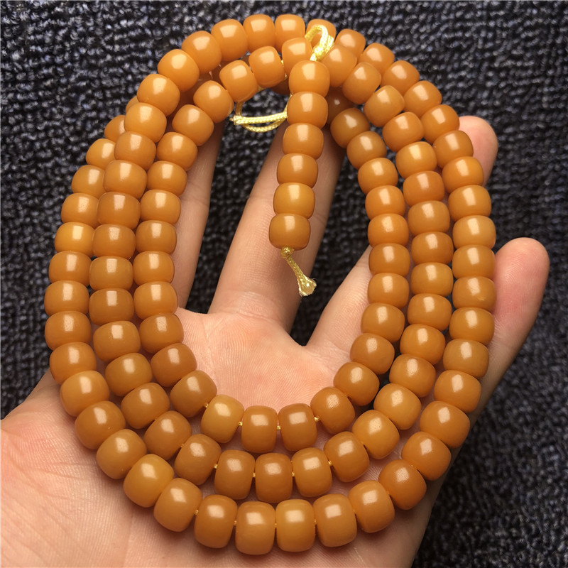 Factory wholesale 108 old weathered Bodhi root bracelet chicken yellow Bodhi bucket bead bracelet diy jewelry Factory wholesale 108 old weathered Bodhi root bracelet chicken yellow Bodhi bucket bead bracelet diy jewelry