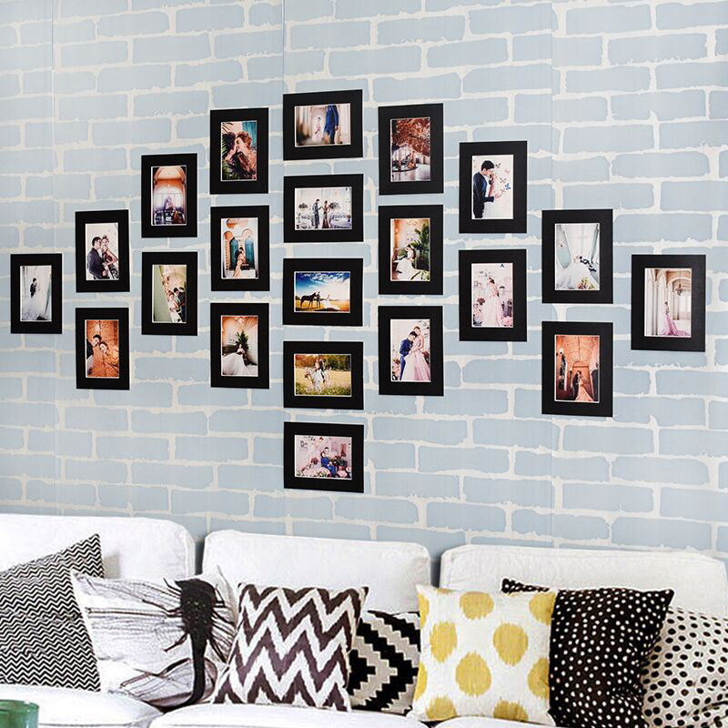 Factory wholesale creative cardboard 6 inch photo wall DIY photo studio combination photo frame wall color paper photo frame hanging