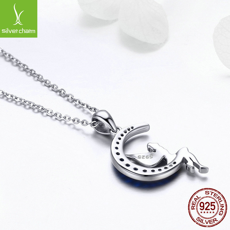 Verico's New Moon Fairy S925 White Golden-Plated Necklace, Fashionable and Popular Item Scn244