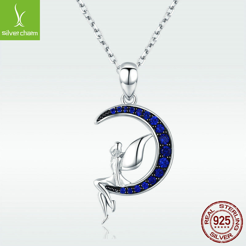 Verico's New Moon Fairy S925 White Golden-Plated Necklace, Fashionable and Popular Item Scn244
