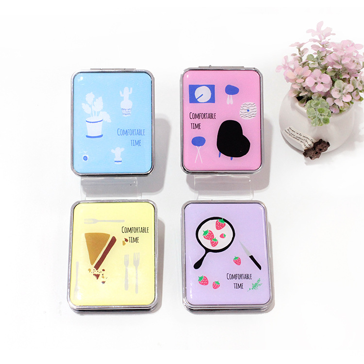 Moda pequeño fresco pequeño espejo creativo moda lindo Flip princesa espejo de maquillaje regalo