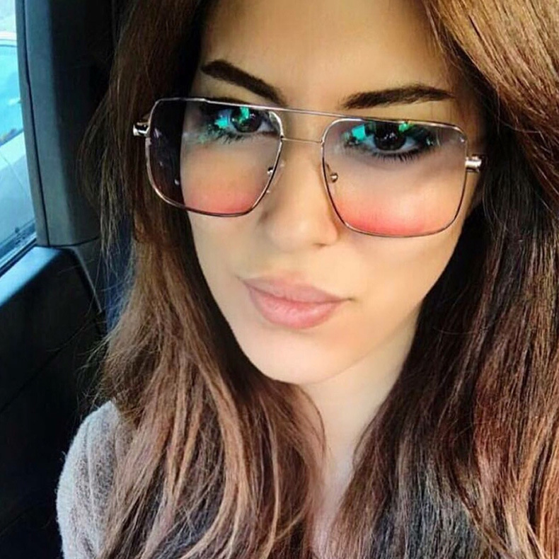 Cross-border 2018 retro metal generous frame sunglasses European and American Marine sunglasses fashion double beam sunglasses