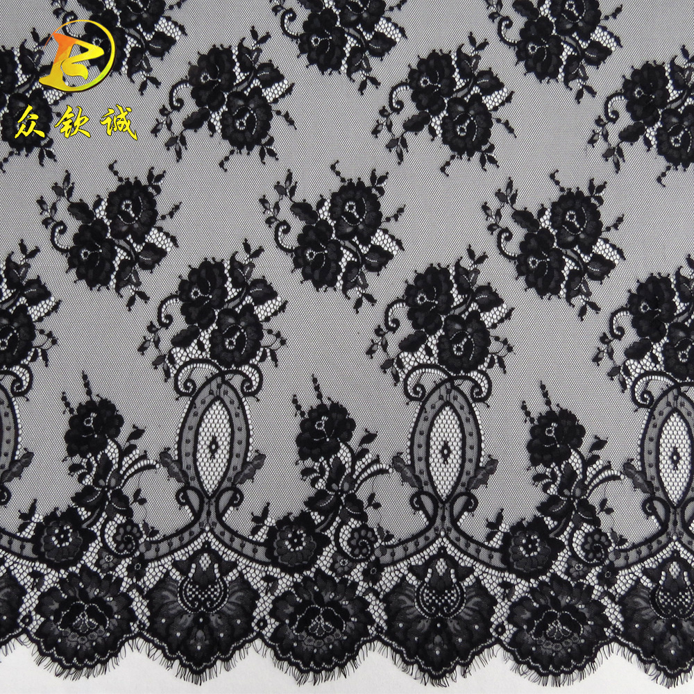 舒适锦纶经编蕾丝花边 网纱花边DIY辅料 婚礼连衣裙睫毛蕾丝花边