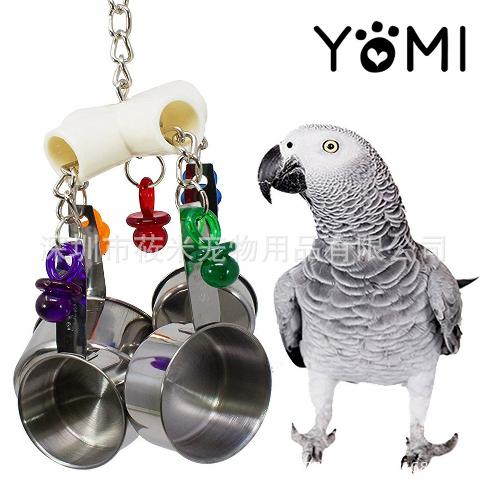 Игрушка-попугай из нержавеющей стали, жевательная игрушка, четыре веревки, хрустящий и громкий, горячий стиль, специальный, 252 г