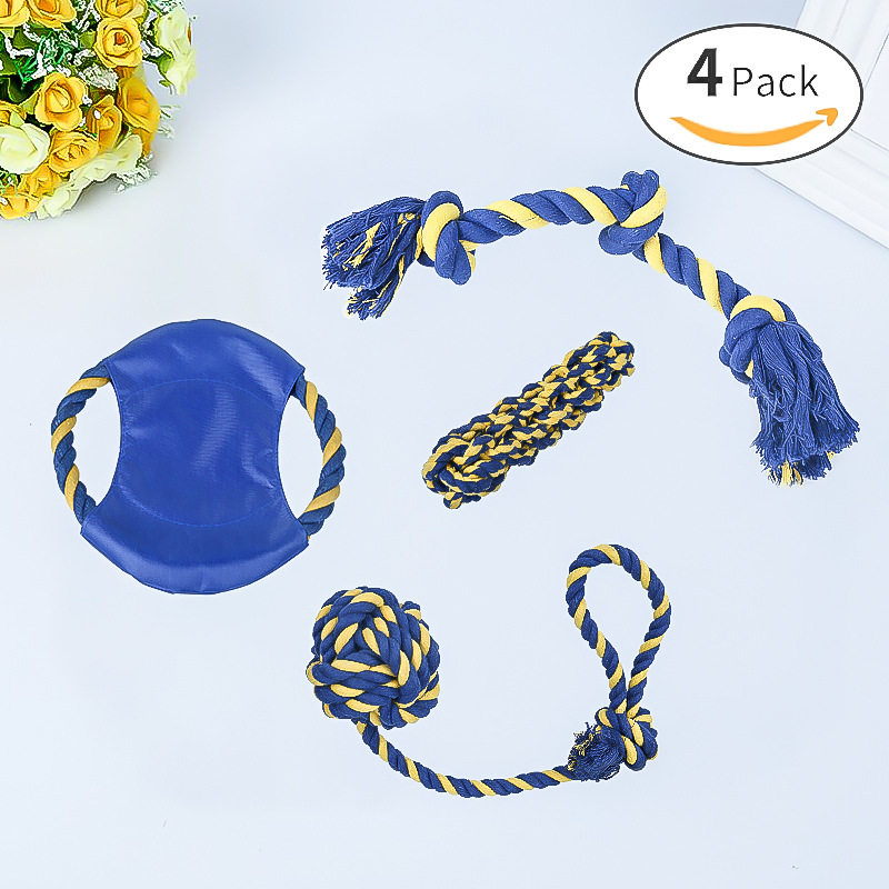 Amazon para juguetes de mascotas, juguetes de cuerda de algodón, perros de mascotas, dientes de molienda, juguetes resistentes a la mordida, en stock al por mayor.