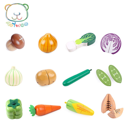 Yiwang Vegetable Cutting Toys Children's Wooden Toys Play House Magnetic Cutting Fun Toys Sold Separately