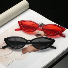 2022跨境欧美小猫眼太阳镜时尚网红同款窄边速卖通凹造型女士墨镜