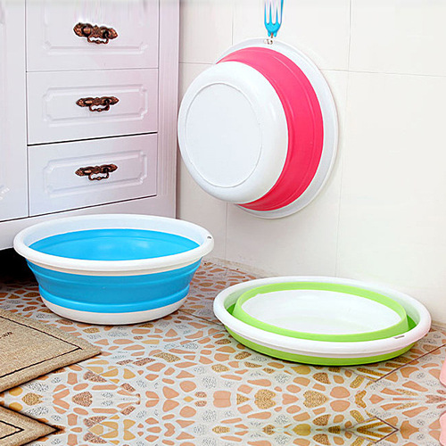 Creative foldable washbasin high quality PP soft plastic washbasin outdoor portable travel folding basin factory wholesale