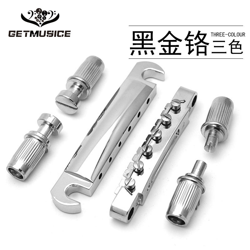 Electric Guitar Upper and Lower Split Bridge Lp String Plate Lp String Bridge Piano Code Lp Fixed Bridge Black Gold Chrome
