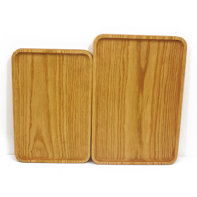 日式橡木长方形托盘餐盘 木质咖啡面包盘 无漆实木茶盘餐具木盘子