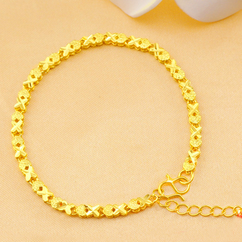 Gold Plated X-Shaped Bracelet for Women