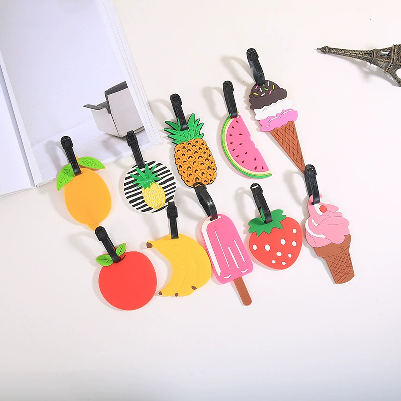 Путешествуйте бирка багажа плода ПВК мультфильма багажа посадочного талона творческая вися бирка