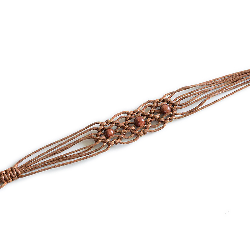 Cuerda de cintura tejida a mano de estilo étnico bohemio para mujer nueva correa de moda personalizada Cadena de cintura para mujer al por mayor