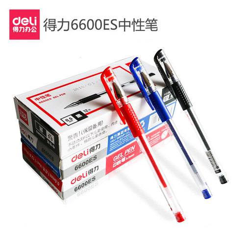 Deli 6600ES/33399 water pen stationery signature pen gel pen word bullet office student carbon pen