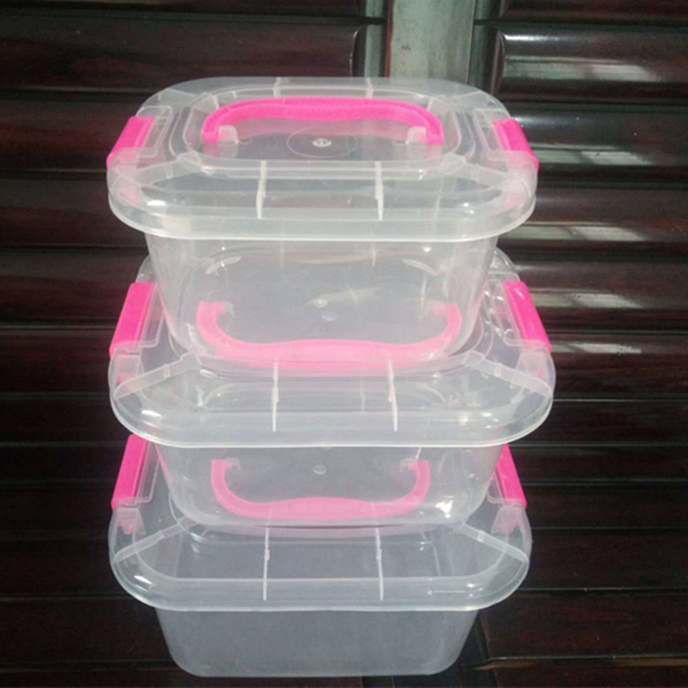 新款加厚有盖装粘土中号长24.5*18.5*13pp塑料包装盒收纳盒