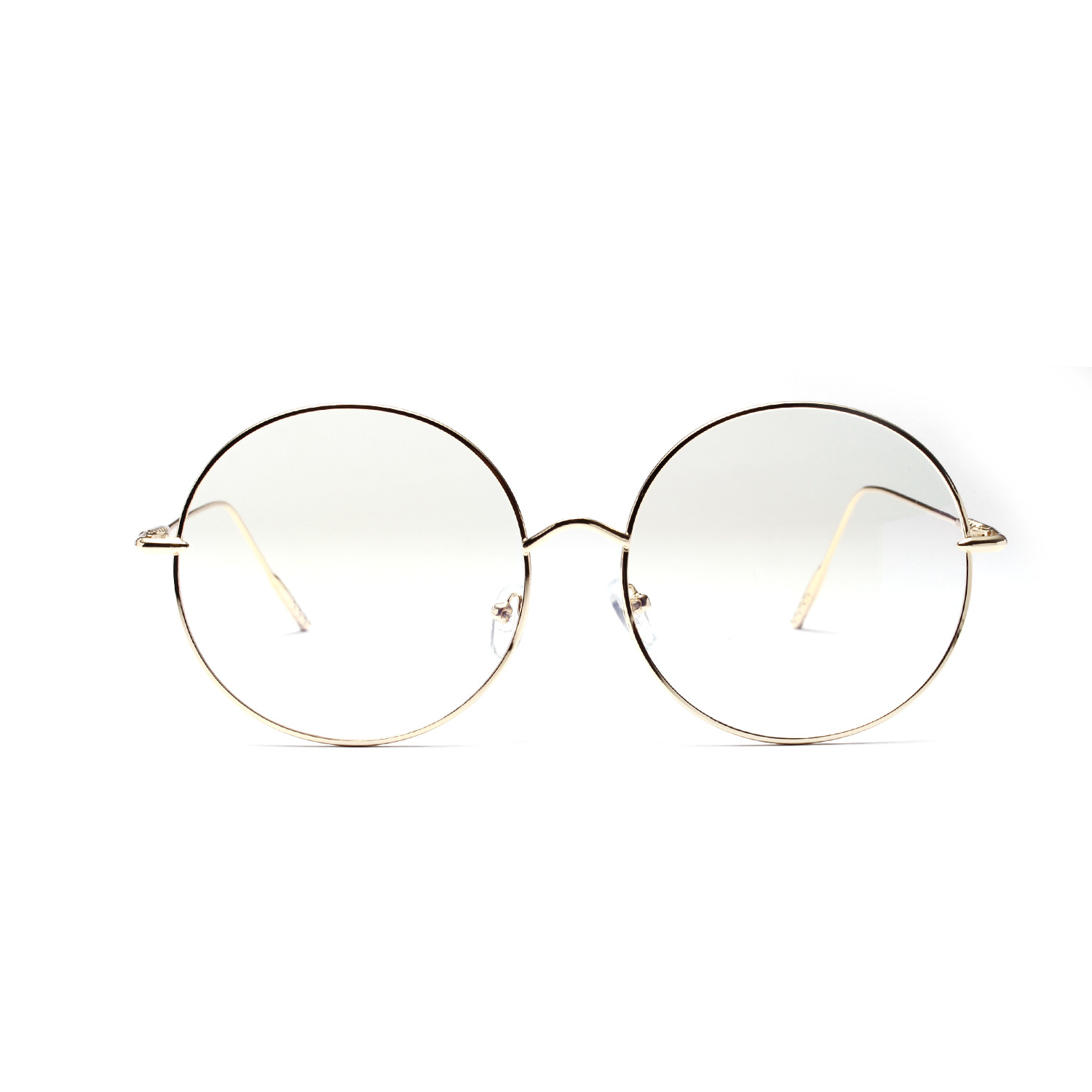 Frame Metal Round Flat Lens Women's Thin Frame Glasses