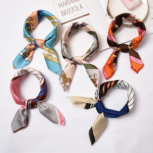 Small square scarf for women 50cm age-reducing Korean small silk scarf versatile literary retro chic hairband ins scarf 2020 new