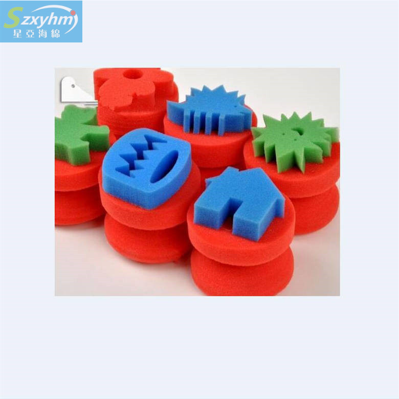 红色印章儿童画画海绵DIY动手能力泡棉贴合吸水环保玩具产品