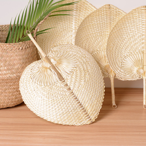 Pure handmade characteristic peach-shaped bamboo fan summer fan literary cool cattail fan small fresh creative hand fan