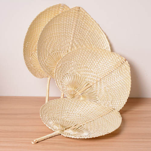 Pure handmade characteristic peach-shaped bamboo fan summer fan literary cool cattail fan small fresh creative hand fan