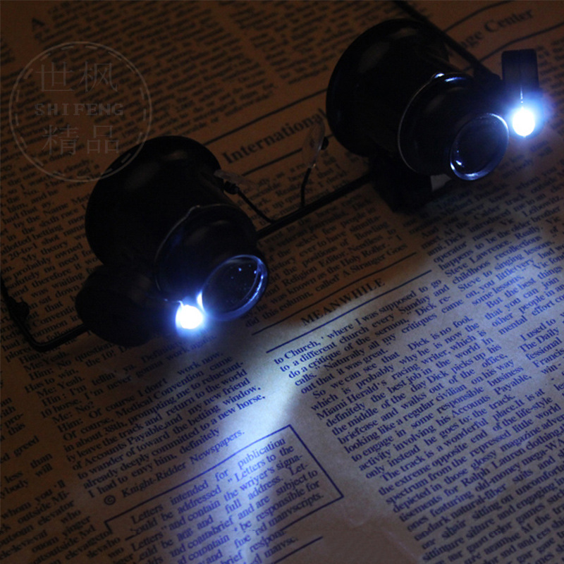 Double glasses with LED lamp clock surface nearby maintenance single…