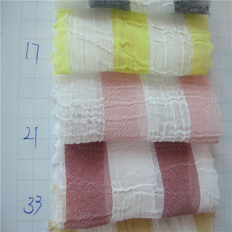 现货雪纺皱条子布料 雪纺阳光条 春夏女装时装衬衫裙装防晒衣布料