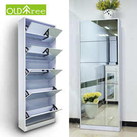 现货全身镜面鞋柜多层翻斗鞋柜落地收纳柜现代简约浴室玄关柜批发
