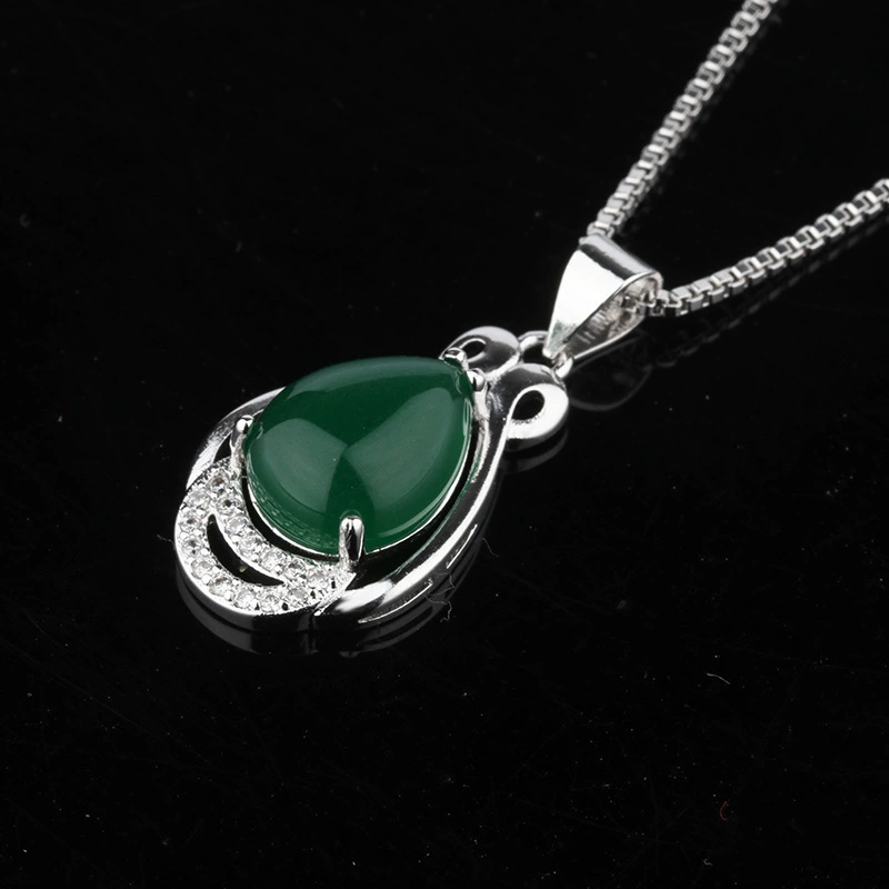 Ethnic pendant jade, agate chain for key bag  for mother's day, ethnic style, Birthday gift