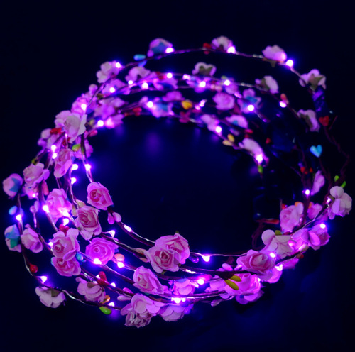 Luminous Garland Colorful Rattan Headwear LED Light Concert Headband Children's Street Stall Night Market Luminous Toys Wholesale