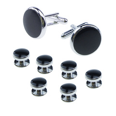 Dali Men's Cufflinks Set, French Shirt Round Oil Shell Cufflinks, 8-Piece Set