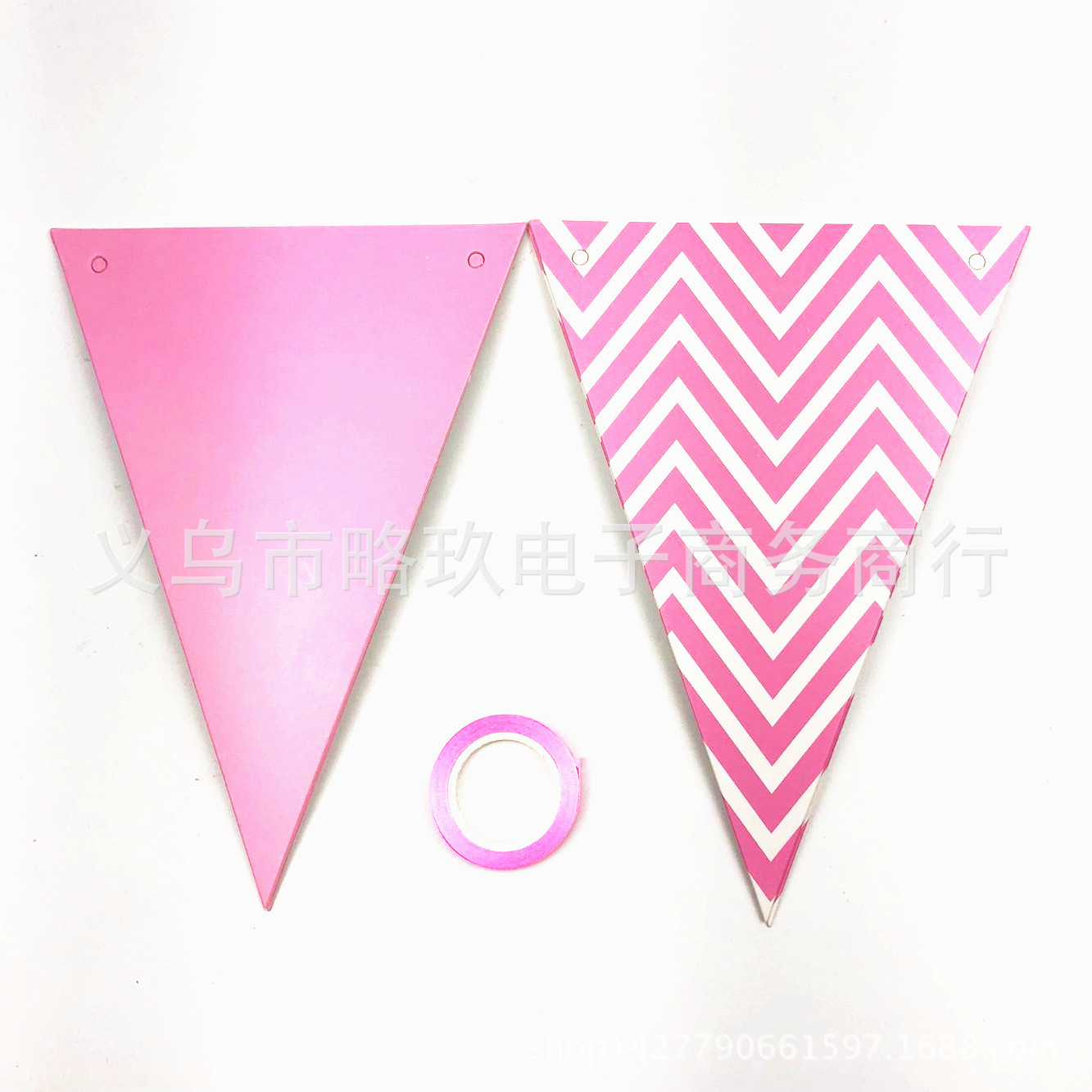 Bandera Triangular con Patrón de Ondas en Papel Dorado, Decoración de Cumpleaños, Pancarta Festiva, Decoración de Fondo para Fiestas, Accesorio de Fondo, Bandera Triangular