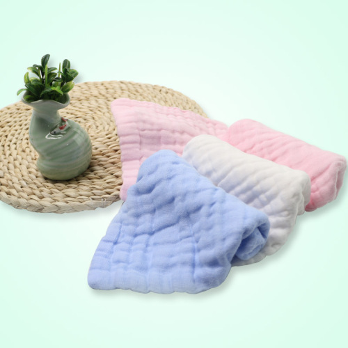 ~HaoQ's feeding towel square six-layer seersucker combed cotton feeding towel with hanging buckle 17*17CM