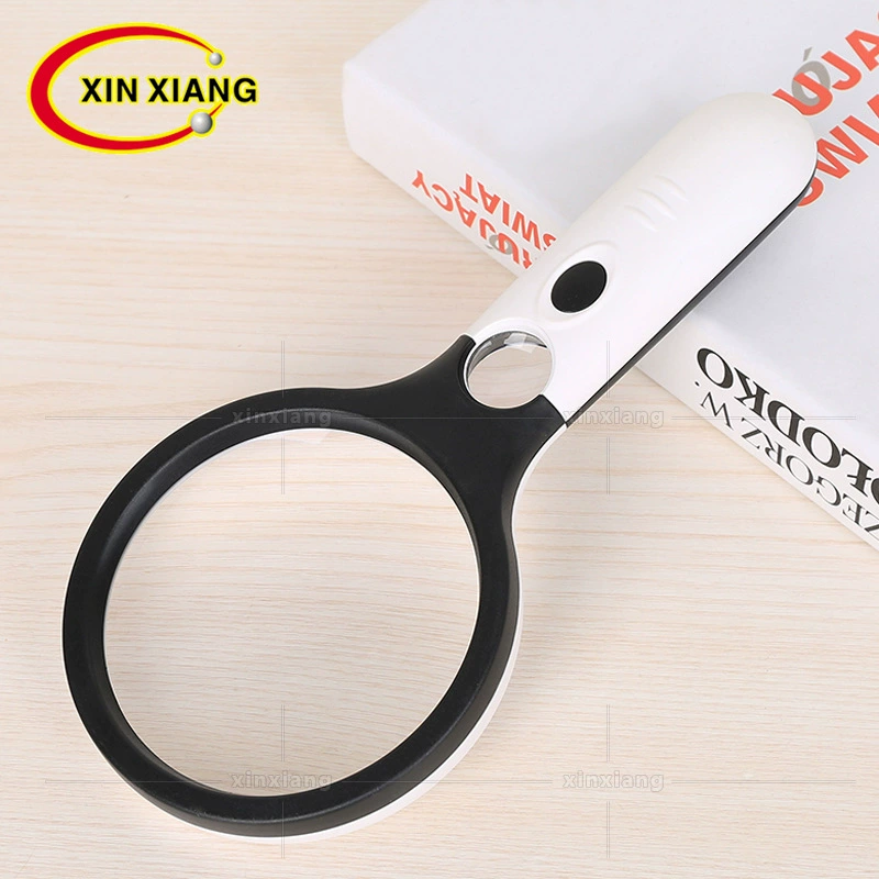 108 мм большой размер внешней торговли электронная коммерция творческий 4 светодиодные фонари ракетка двойная линза чтение ручное увеличительное стекло