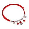 Small bell, woven ankle bracelet handmade, ethnic birthday charm, Korean style, simple and elegant design, ethnic style