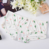 Japanese girl low -waist ice silk printed flowers without trace panties, lady, little green flower ice silk printed underwear