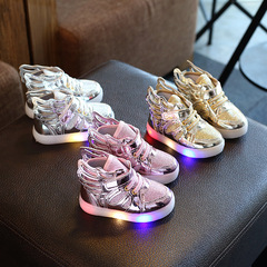 2020 New Spring and Autumn Luminous Flashing Shoes Children's Wings Children's Shoes Children's Baby Shoes Boys and Girls Sports Shoes Korean Version