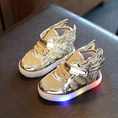 2020 New Spring and Autumn Luminous Flashing Shoes Children's Wings Children's Shoes Children's Baby Shoes Boys and Girls Sports Shoes Korean Version