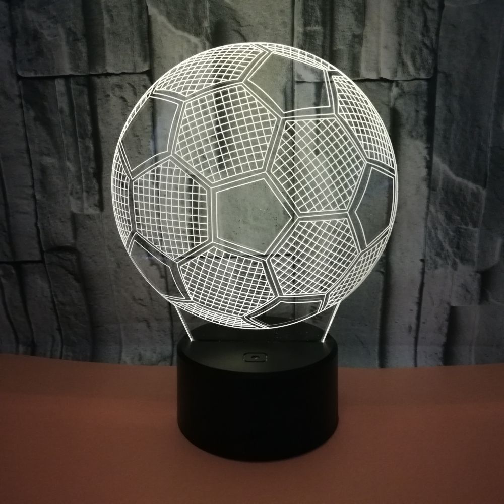 Lámpara de Escritorio LED 3D con Logotipos de los Cinco Grandes Equipos de Fútbol Transfronterizos, Real Madrid y Manchester United, Personalizable, Regalo Creativo, Luz Nocturna