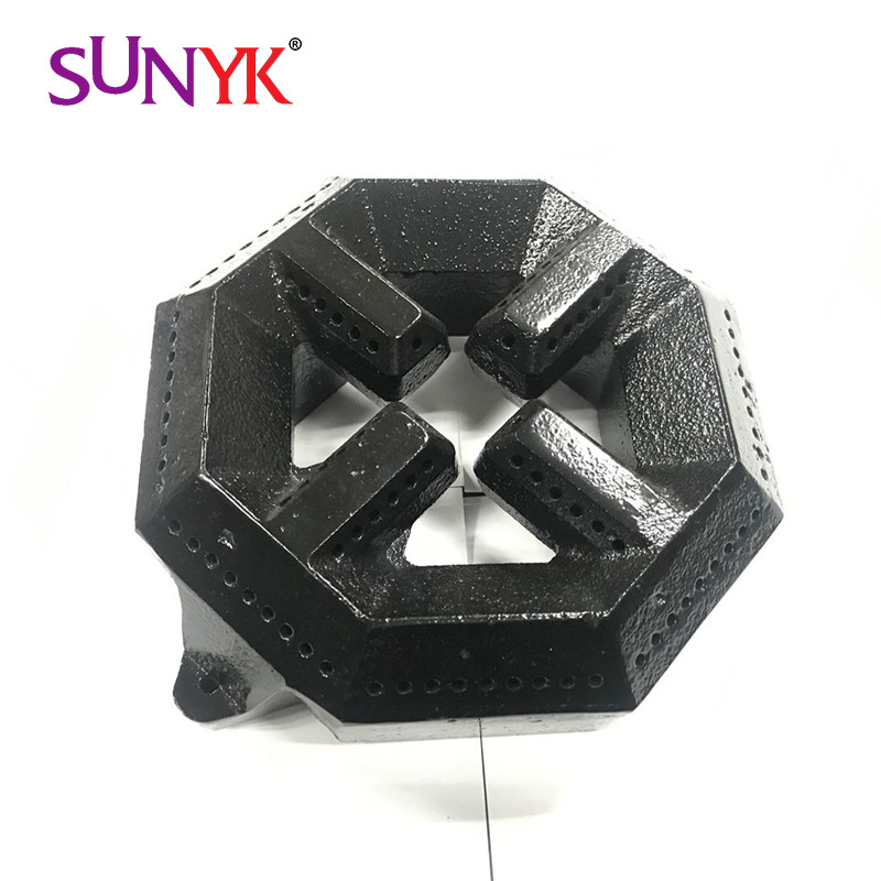 优供商用厨房铸铝黑色喷漆煤气灶八角炉头/天然气生铁铸铁炉头