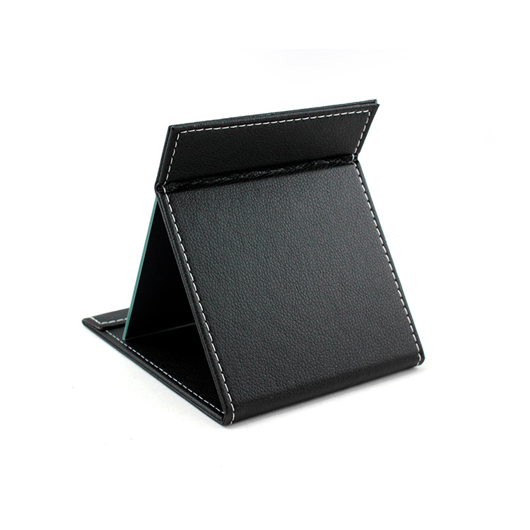 Espejo de almacenamiento plegable Yaliang espejo de papel de cuero PU espejo de maquillaje HD espejo de escritorio de dormitorio estudiantil personalizado