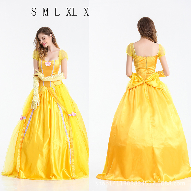 Halloween Costume Belle Princess Dress Adult Beauty and the Beast Bell Fancy Dress Costume