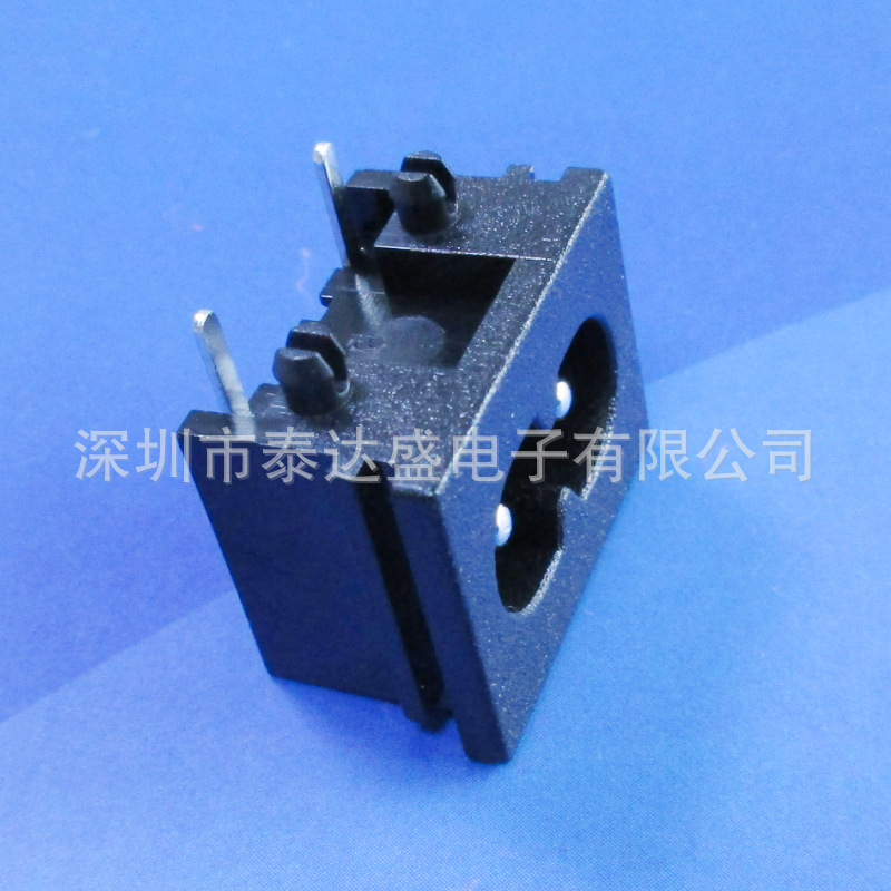 脚到板高度和梅花尾通用脚位中8字插座23*18平脚八字电源插座DB-8