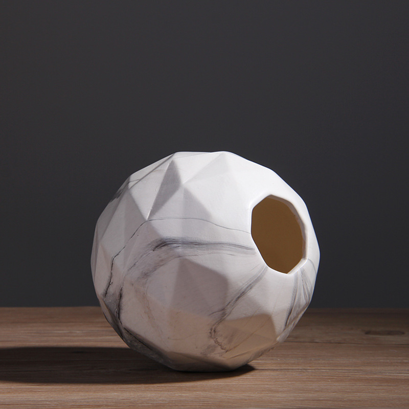 INS nórdico florero de cerámica sala de estar decoración del hogar marbling simple decoración con flor seca titular al por mayor