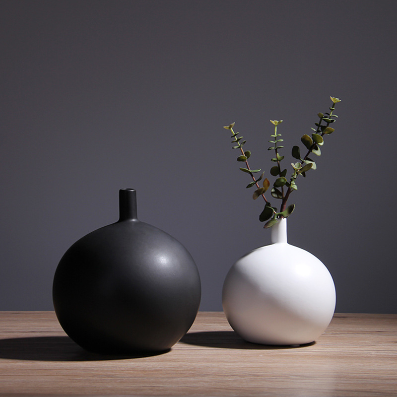 Estilo nórdico simple blanco puro florero TV gabinete pasillo decoración inauguración de la casa nuevo hogar al por mayor