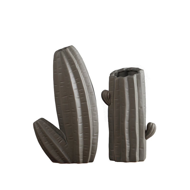 Cerámica creativa cactus decoración estilo nórdico simple dormitorio hogar blanco decoración suave al por mayor