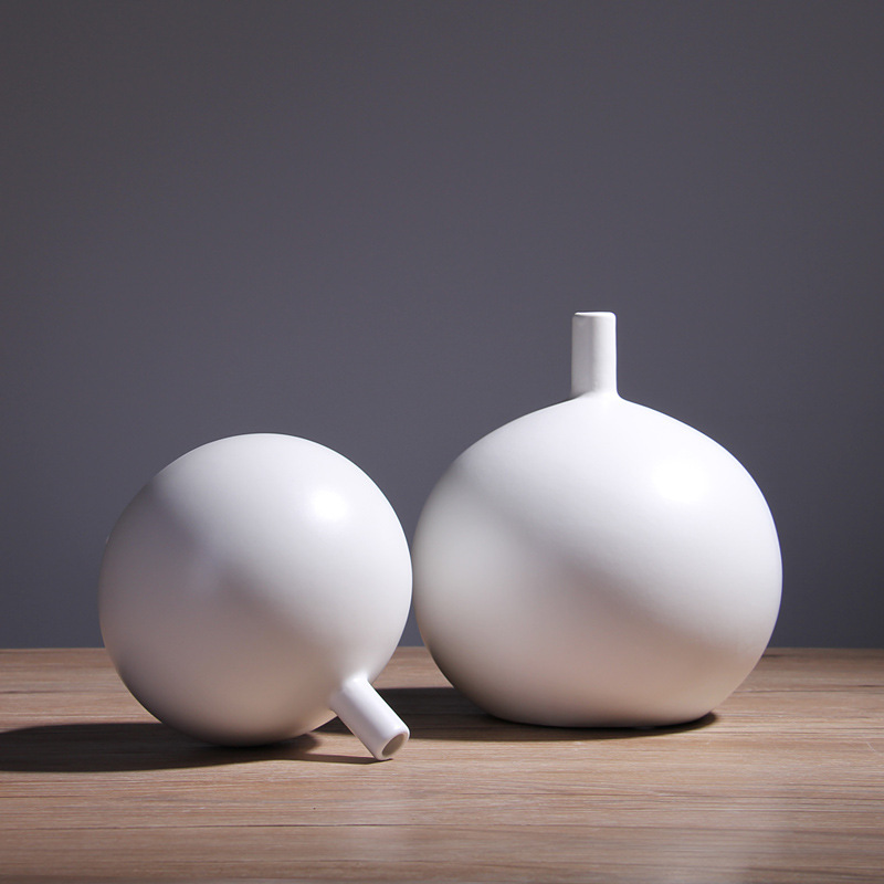 Estilo nórdico simple blanco puro florero TV gabinete pasillo decoración inauguración de la casa nuevo hogar al por mayor