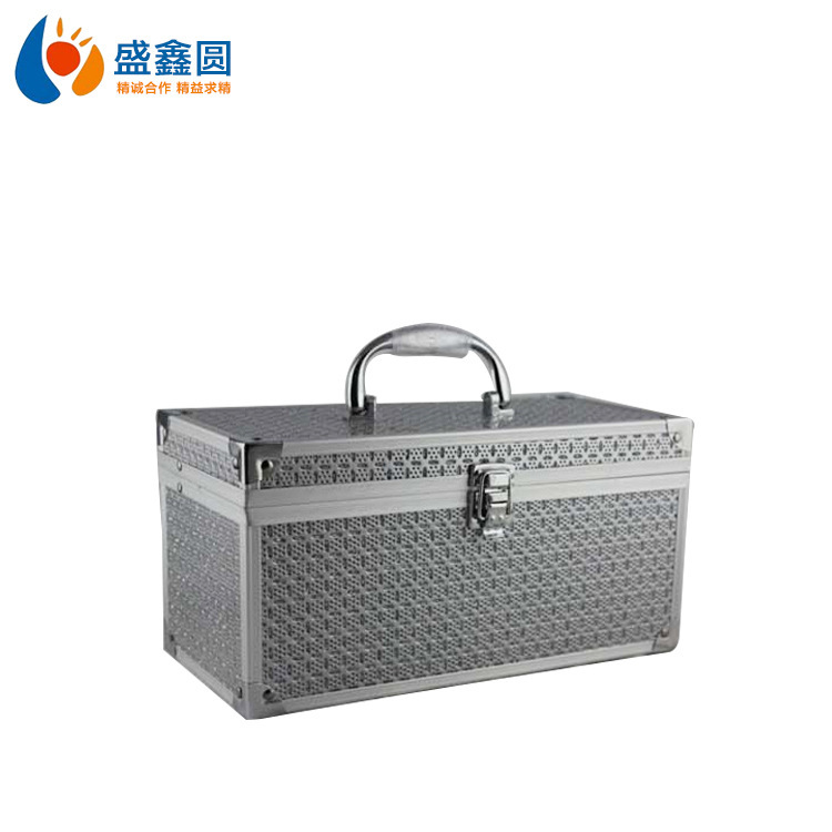 2025新款五金工具箱铝合金掏耳朵粉色仪器收纳箱29.5x14x15cm